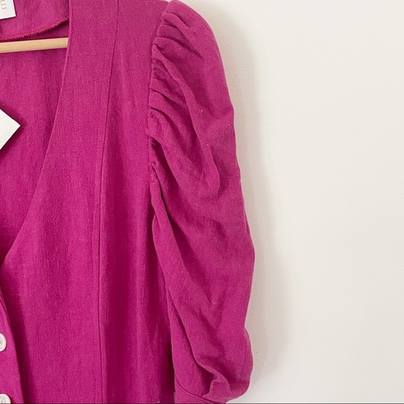 Ellie Mae Studios Fayette dress in magenta with puffy sleeves , size 4 - Picture 6 of 12